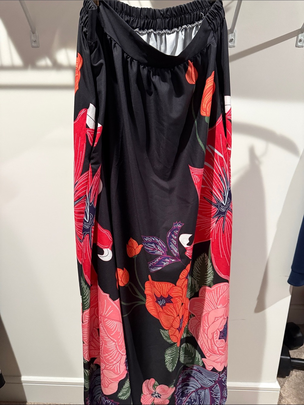 Women’s Black Floral long skirt with pockets
